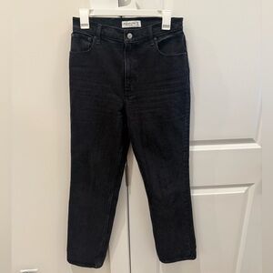 Women's Abercrombie & Fitch Black Jeans 90's Straight Leg High Rise Size 27